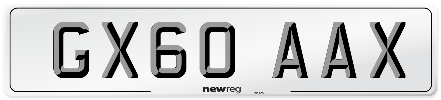 GX60 AAX Number Plate from New Reg